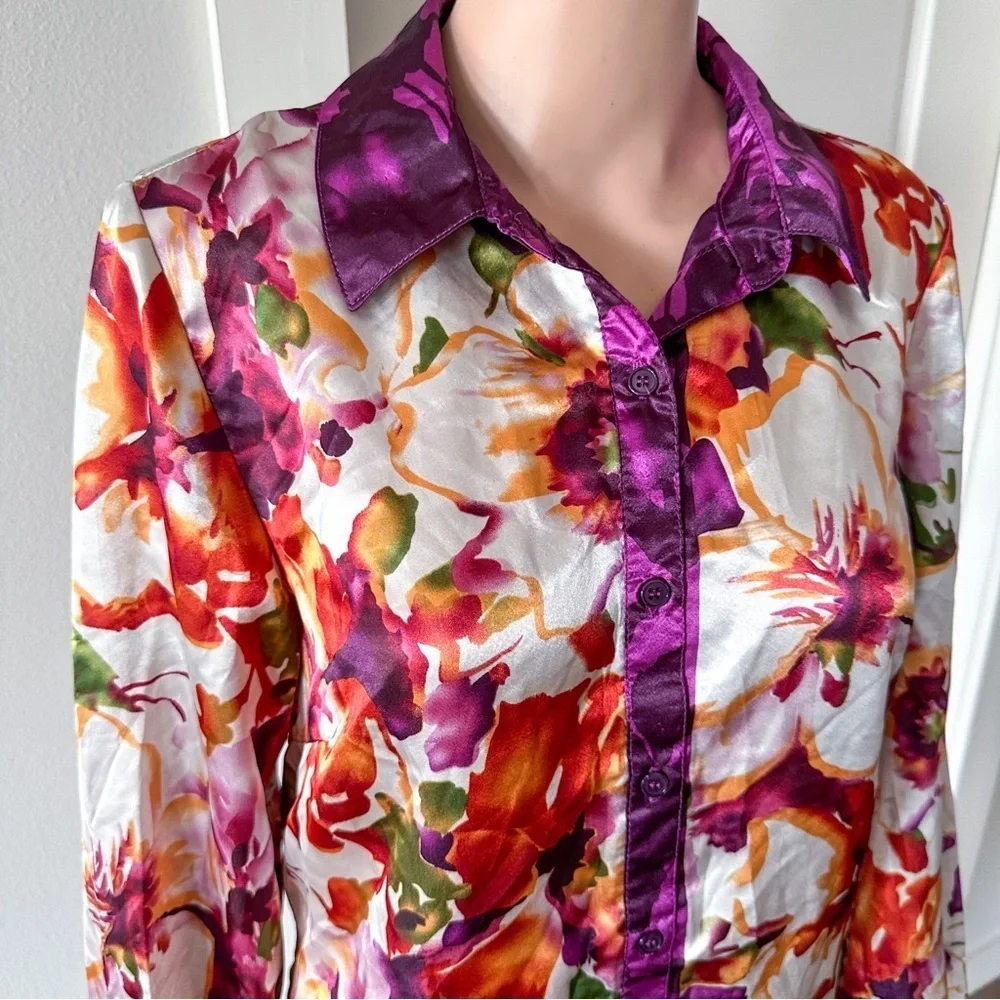Women’s Tops | Floral Button Down Shirt Top - Picture 7 of 9